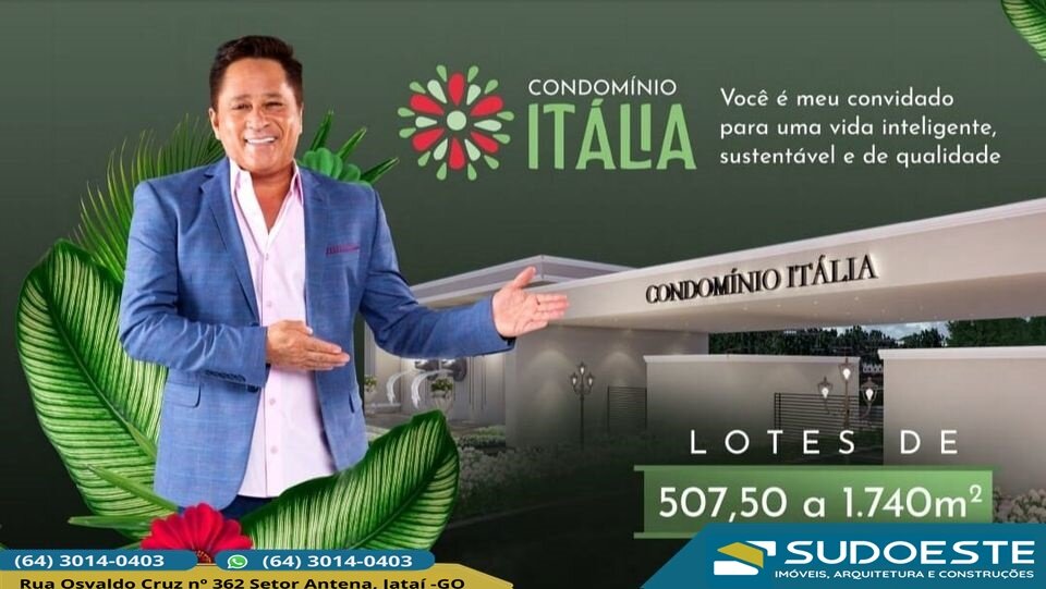 Lançamento - Residencial Itália Jataí - Condomínio Itália {{est_sigla}